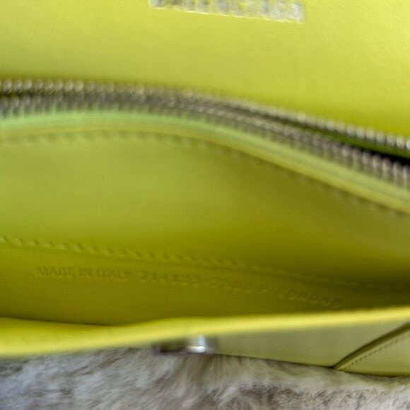 Balenciaga Hourglass Leather Wallet on Chain in Lime Green - Picture 10 of 10